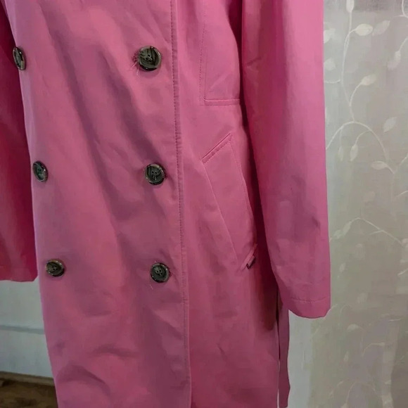 Bromley Sport Pink Double Breasted Trench Coat, Size M - Picture 3 of 8